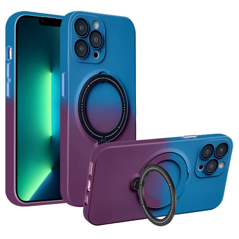 Gradient TPU MagSafe Holder Phone Case, For iPhone 14 Plus, For iPhone 14, For iPhone 14 Pro, For iPhone 14 Pro Max, For iPhone 13 Pro Max, For iPhone 13 Pro, For iPhone 13, For iPhone 12