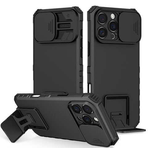 Stereoscopic Holder Sliding Camshield Phone Case, For iPhone 16 Pro Max, For iPhone 16 Pro, For iPhone 16 Plus, For iPhone 16, For iPhone 15 Pro Max, For iPhone 15 Pro