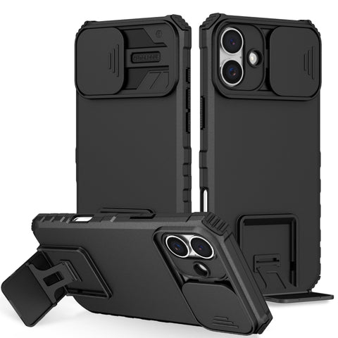 Stereoscopic Holder Sliding Camshield Phone Case, For iPhone 16 Pro Max, For iPhone 16 Pro, For iPhone 16 Plus, For iPhone 16, For iPhone 15 Pro Max, For iPhone 15 Pro