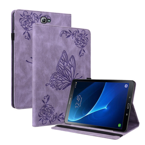 Butterfly Flower Embossed Leather Tablet Case, For Samsung Galaxy Tab S4 10.5 SM-T830, For Samsung Galaxy Tab A 10.1 2016/T580/T585, For Samsung Galaxy Tab S2 9.7 T810 T815, For Samsung Galaxy Tab A 9.7 T550 T555