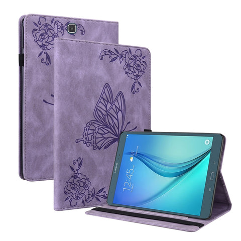 Butterfly Flower Embossed Leather Tablet Case, For Samsung Galaxy Tab S4 10.5 SM-T830, For Samsung Galaxy Tab A 10.1 2016/T580/T585, For Samsung Galaxy Tab S2 9.7 T810 T815, For Samsung Galaxy Tab A 9.7 T550 T555