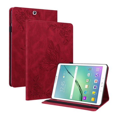 Butterfly Flower Embossed Leather Tablet Case, For Samsung Galaxy Tab S4 10.5 SM-T830, For Samsung Galaxy Tab A 10.1 2016/T580/T585, For Samsung Galaxy Tab S2 9.7 T810 T815, For Samsung Galaxy Tab A 9.7 T550 T555