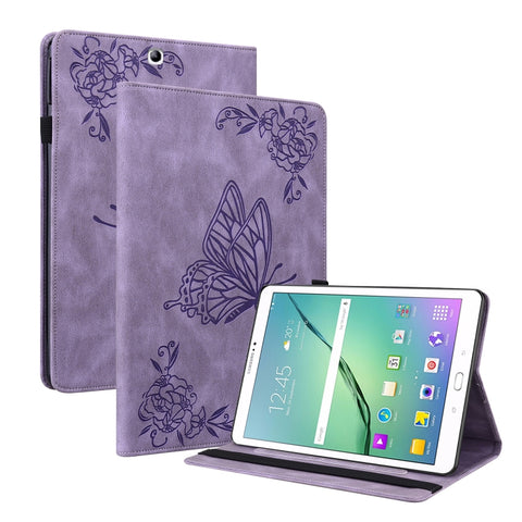 Butterfly Flower Embossed Leather Tablet Case, For Samsung Galaxy Tab S4 10.5 SM-T830, For Samsung Galaxy Tab A 10.1 2016/T580/T585, For Samsung Galaxy Tab S2 9.7 T810 T815, For Samsung Galaxy Tab A 9.7 T550 T555
