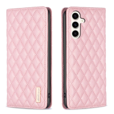 Diamond Lattice Magnetic Leather Flip Phone Case, For Samsung Galaxy S24 Ultra 5G, For Samsung Galaxy A35, For Samsung Galaxy A25 5G, For Samsung Galaxy A55, For Samsung Galaxy A15, For Samsung Galaxy S23 FE 5G, For Samsung Galaxy A05                  ...