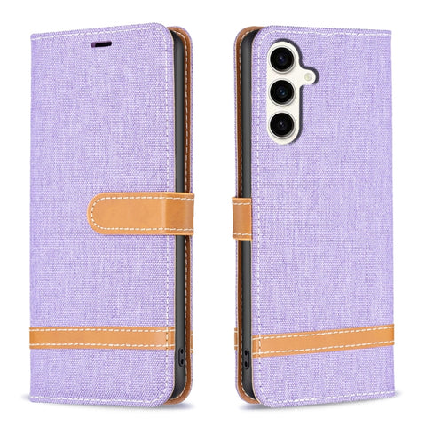Color Block Denim Texture Leather Phone Case, For Samsung Galaxy S24+ 5G, For Samsung Galaxy S23 FE 5G, For Samsung Galaxy S24 5G