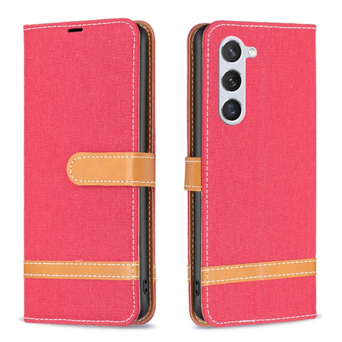 Color Block Denim Texture Leather Phone Case, For Samsung Galaxy S24+ 5G, For Samsung Galaxy S23 FE 5G, For Samsung Galaxy S24 5G