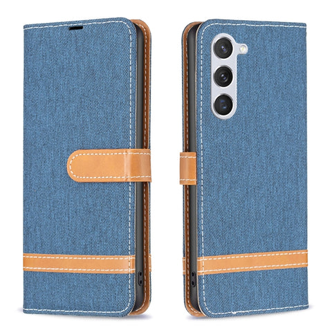 Color Block Denim Texture Leather Phone Case, For Samsung Galaxy S24+ 5G, For Samsung Galaxy S23 FE 5G, For Samsung Galaxy S24 5G