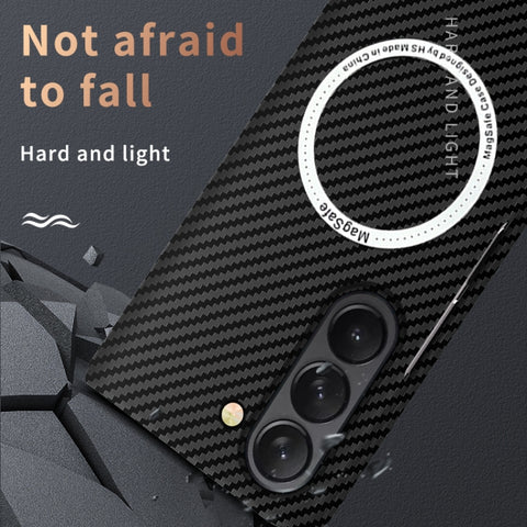 Carbon Fiber Texture MagSafe Magnetic Phone Case, For Samsung Galaxy Z Fold5, For Samsung Galaxy Z Flip5