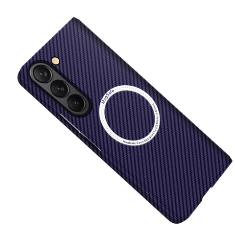 Carbon Fiber Texture MagSafe Magnetic Phone Case, For Samsung Galaxy Z Fold5, For Samsung Galaxy Z Flip5