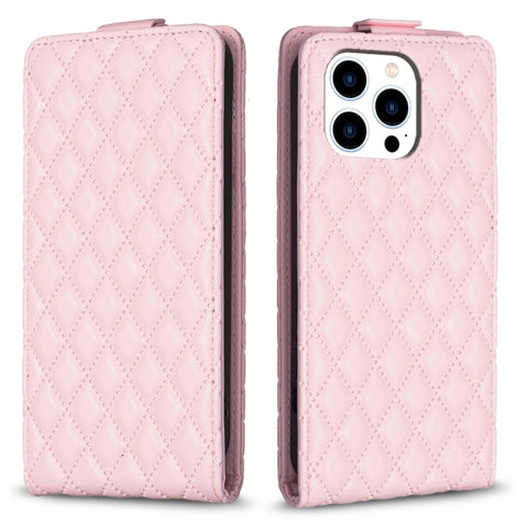 Diamond Lattice Vertical Flip Leather Phone Case, For iPhone 16 Pro Max, For iPhone 16 Pro, For iPhone 16 Plus, For iPhone 16, For iPhone 15 Pro Max, For iPhone 15 Pro, For iPhone 15 Plus, For iPhone 15