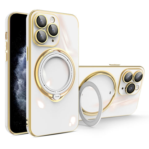 Multifunction Electroplating MagSafe Holder Phone Case, For iPhone 11 Pro, For iPhone XS / X, For iPhone XR, For iPhone XS Max, For iPhone 8 Plus / 7 Plus