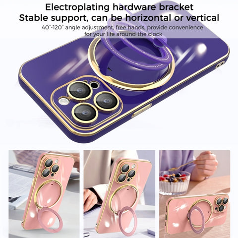 Multifunction Electroplating MagSafe Holder Phone Case, For iPhone 11 Pro, For iPhone XS / X, For iPhone XR, For iPhone XS Max, For iPhone 8 Plus / 7 Plus