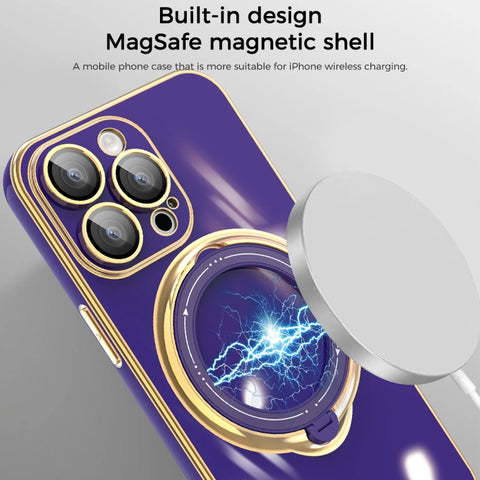 Multifunction Electroplating MagSafe Holder Phone Case, For iPhone 11 Pro, For iPhone XS / X, For iPhone XR, For iPhone XS Max, For iPhone 8 Plus / 7 Plus