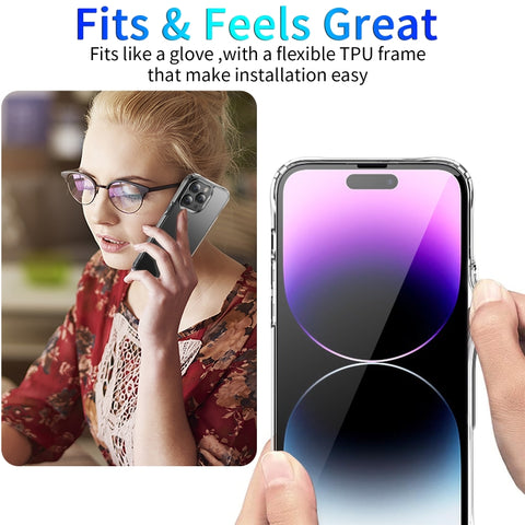 Shockproof Transparent Acrylic Phone Case, For iPhone 15 Pro Max, For iPhone 15 Pro, For iPhone 15 Plus, For iPhone 15