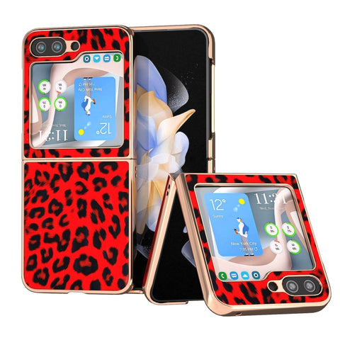 Nano Plating Leopard Print Phone Case, For Samsung Galaxy Z Flip6 / Flip7 FE, For Samsung Galaxy Z Fold5, For Samsung Galaxy Z Flip5