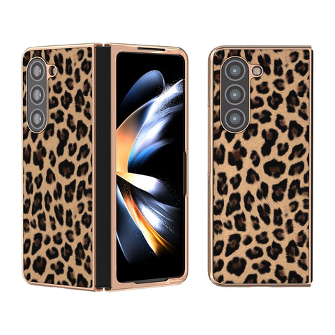 Nano Plating Leopard Print Phone Case, For Samsung Galaxy Z Flip6 / Flip7 FE, For Samsung Galaxy Z Fold5, For Samsung Galaxy Z Flip5
