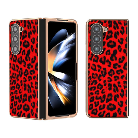 Nano Plating Leopard Print Phone Case, For Samsung Galaxy Z Flip6 / Flip7 FE, For Samsung Galaxy Z Fold5, For Samsung Galaxy Z Flip5