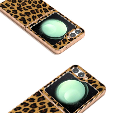 Nano Plating Leopard Print Phone Case, For Samsung Galaxy Z Flip6 / Flip7 FE, For Samsung Galaxy Z Fold5, For Samsung Galaxy Z Flip5