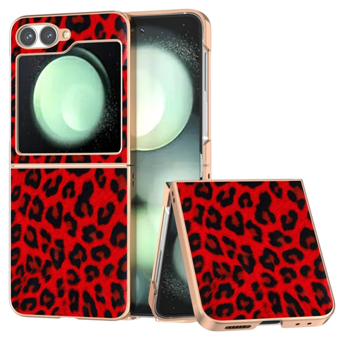 Nano Plating Leopard Print Phone Case, For Samsung Galaxy Z Flip6 / Flip7 FE, For Samsung Galaxy Z Fold5, For Samsung Galaxy Z Flip5
