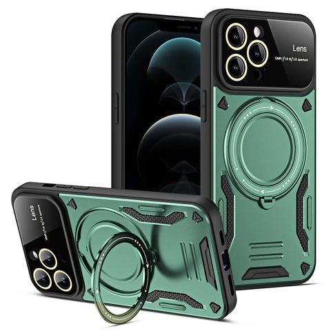 Large Window MagSafe Holder Phone Case, For iPhone 12 Pro Max, For iPhone 12 Pro, For iPhone 11 Pro Max, For iPhone 11, For iPhone 11 Pro