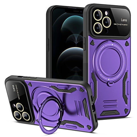 Large Window MagSafe Holder Phone Case, For iPhone 12 Pro Max, For iPhone 12 Pro, For iPhone 11 Pro Max, For iPhone 11, For iPhone 11 Pro