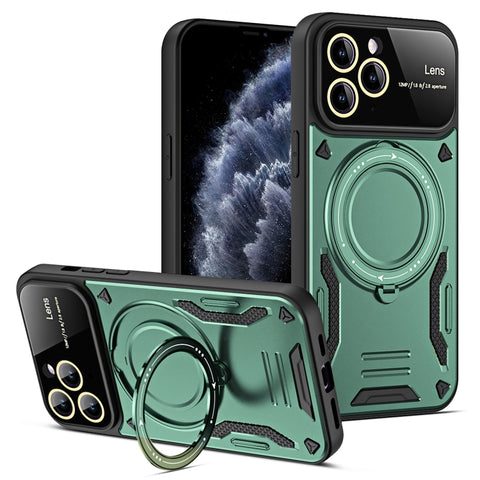 Large Window MagSafe Holder Phone Case, For iPhone 12 Pro Max, For iPhone 12 Pro, For iPhone 11 Pro Max, For iPhone 11, For iPhone 11 Pro