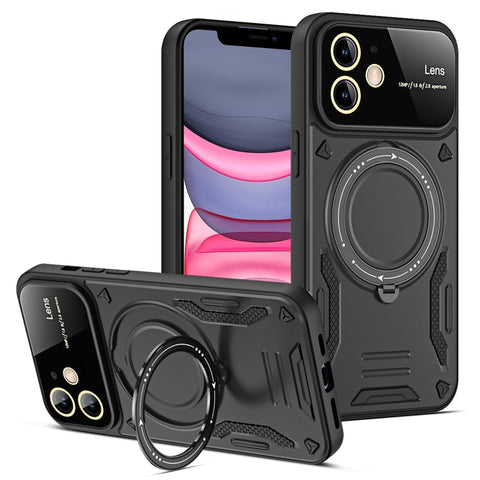 Large Window MagSafe Holder Phone Case, For iPhone 12 Pro Max, For iPhone 12 Pro, For iPhone 11 Pro Max, For iPhone 11, For iPhone 11 Pro