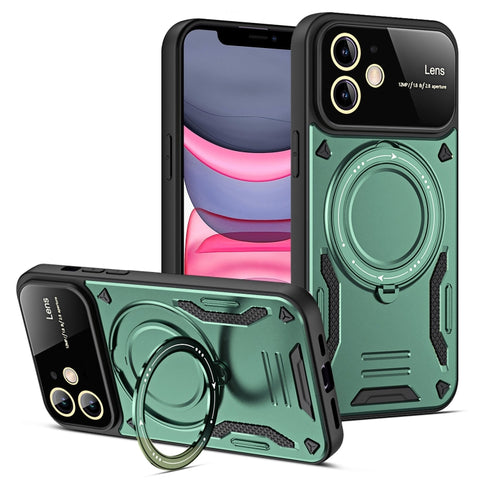Large Window MagSafe Holder Phone Case, For iPhone 12 Pro Max, For iPhone 12 Pro, For iPhone 11 Pro Max, For iPhone 11, For iPhone 11 Pro