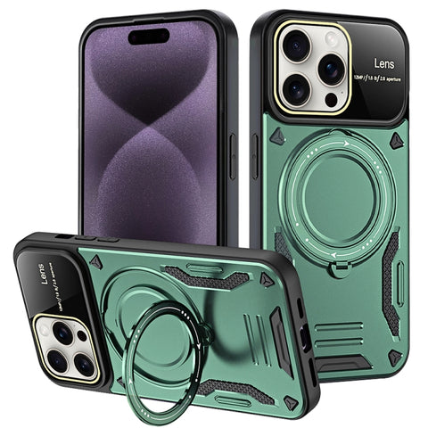 Large Window MagSafe Holder Phone Case, For iPhone 16 Pro Max, For iPhone 16 Pro, For iPhone 16 Plus, For iPhone 16, For iPhone 15 Pro Max, For iPhone 15 Pro, For iPhone 15 Plus, For iPhone 15