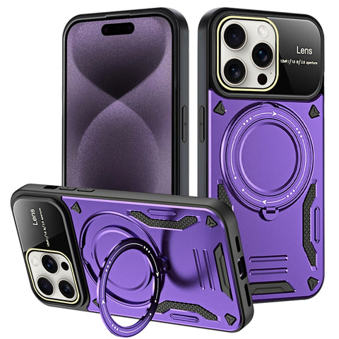 Large Window MagSafe Holder Phone Case, For iPhone 16 Pro Max, For iPhone 16 Pro, For iPhone 16 Plus, For iPhone 16, For iPhone 15 Pro Max, For iPhone 15 Pro, For iPhone 15 Plus, For iPhone 15