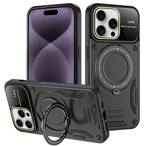 Large Window MagSafe Holder Phone Case, For iPhone 16 Pro Max, For iPhone 16 Pro, For iPhone 16 Plus, For iPhone 16, For iPhone 15 Pro Max, For iPhone 15 Pro, For iPhone 15 Plus, For iPhone 15