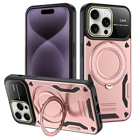 Large Window MagSafe Holder Phone Case, For iPhone 16 Pro Max, For iPhone 16 Pro, For iPhone 16 Plus, For iPhone 16, For iPhone 15 Pro Max, For iPhone 15 Pro, For iPhone 15 Plus, For iPhone 15