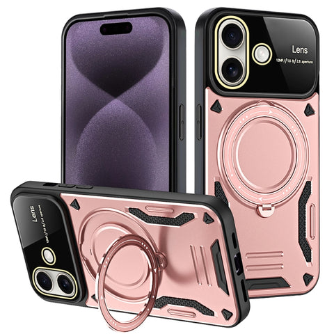 Large Window MagSafe Holder Phone Case, For iPhone 16 Pro Max, For iPhone 16 Pro, For iPhone 16 Plus, For iPhone 16, For iPhone 15 Pro Max, For iPhone 15 Pro, For iPhone 15 Plus, For iPhone 15