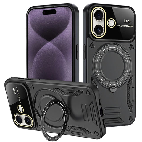 Large Window MagSafe Holder Phone Case, For iPhone 16 Pro Max, For iPhone 16 Pro, For iPhone 16 Plus, For iPhone 16, For iPhone 15 Pro Max, For iPhone 15 Pro, For iPhone 15 Plus, For iPhone 15