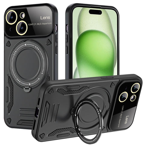 Large Window MagSafe Holder Phone Case, For iPhone 16 Pro Max, For iPhone 16 Pro, For iPhone 16 Plus, For iPhone 16, For iPhone 15 Pro Max, For iPhone 15 Pro, For iPhone 15 Plus, For iPhone 15
