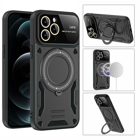Large Window MagSafe Holder Phone Case, For iPhone 16 Pro Max, For iPhone 16 Pro, For iPhone 16 Plus, For iPhone 16, For iPhone 15 Pro Max, For iPhone 15 Pro, For iPhone 15 Plus, For iPhone 15