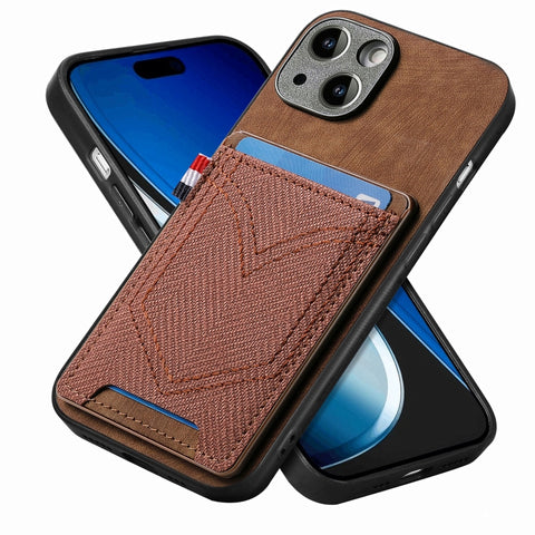 Denim Texture Leather Skin Phone Case with Card Slot, For iPhone 15 Pro Max, For iPhone 15 Pro, For iPhone 15 Plus, For iPhone 15, For iPhone 14 Pro, For iPhone 14 Pro Max