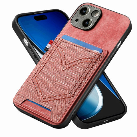 Denim Texture Leather Skin Phone Case with Card Slot, For iPhone 15 Pro Max, For iPhone 15 Pro, For iPhone 15 Plus, For iPhone 15, For iPhone 14 Pro, For iPhone 14 Pro Max