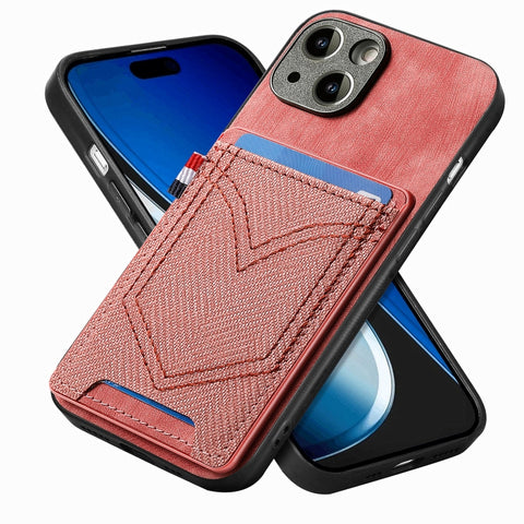 Denim Texture Leather Skin Phone Case with Card Slot, For iPhone 15 Pro Max, For iPhone 15 Pro, For iPhone 15 Plus, For iPhone 15, For iPhone 14 Pro, For iPhone 14 Pro Max