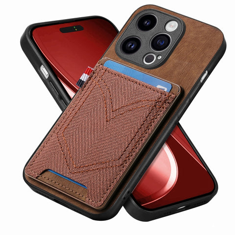 Denim Texture Leather Skin Phone Case with Card Slot, For iPhone 15 Pro Max, For iPhone 15 Pro, For iPhone 15 Plus, For iPhone 15, For iPhone 14 Pro, For iPhone 14 Pro Max