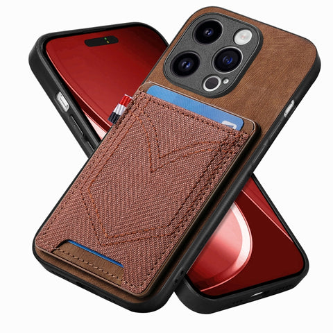Denim Texture Leather Skin Phone Case with Card Slot, For iPhone 15 Pro Max, For iPhone 15 Pro, For iPhone 15 Plus, For iPhone 15, For iPhone 14 Pro, For iPhone 14 Pro Max