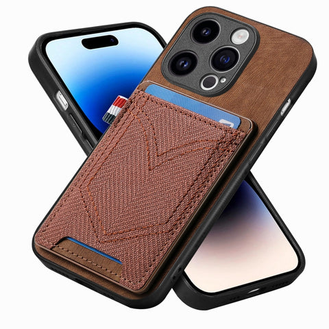 Denim Texture Leather Skin Phone Case with Card Slot, For iPhone 15 Pro Max, For iPhone 15 Pro, For iPhone 15 Plus, For iPhone 15, For iPhone 14 Pro, For iPhone 14 Pro Max