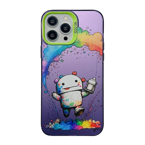 Cute Animal Pattern Series PC + TPU Phone Case, For iPhone 14, For iPhone 15 Pro Max, For iPhone 14 Pro, For iPhone 15 Pro