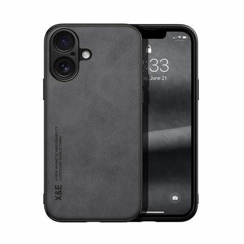 Skin Feel Magnetic Leather Back Phone Case, For iPhone 18 Pro / 17 Pro, For iPhone 18 Pro Max / 17 Pro Max, For iPhone 17e / 16e, For iPhone 17, For iPhone Air, For iPhone 16 Pro Max, For iPhone 16 Pro, For iPhone 15 Pro Max, iPhone 15 Pro             ...
