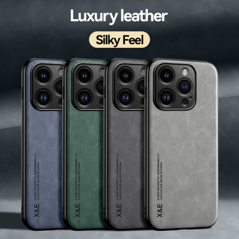 Skin Feel Magnetic Leather Back Phone Case, For iPhone 18 Pro / 17 Pro, For iPhone 18 Pro Max / 17 Pro Max, For iPhone 17e / 16e, For iPhone 17, For iPhone Air, For iPhone 16 Pro Max, For iPhone 16 Pro, For iPhone 15 Pro Max, iPhone 15 Pro             ...