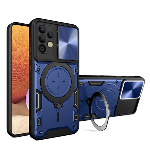 CD Texture Sliding Camshield Magnetic Holder Phone Case, For Samsung Galaxy A35 5G, For Samsung Galaxy S23 FE 5G, For Samsung Galaxy M53 5G, For Samsung Galaxy M33 5G, For Samsung Galaxy A32 4G, For Samsung Galaxy A72 4G / 5G                           ...