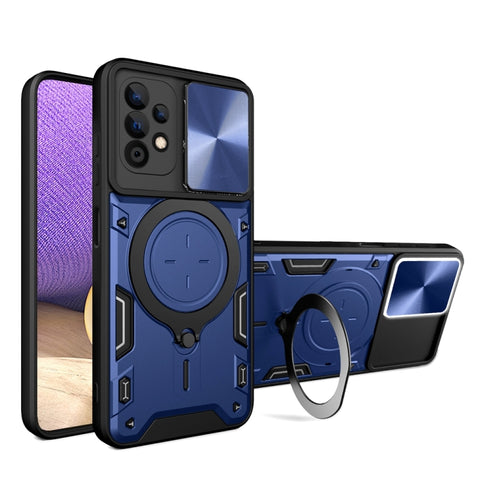 CD Texture Sliding Camshield Magnetic Holder Phone Case, For Samsung Galaxy A35 5G, For Samsung Galaxy S23 FE 5G, For Samsung Galaxy M53 5G, For Samsung Galaxy M33 5G, For Samsung Galaxy A32 4G, For Samsung Galaxy A72 4G / 5G                           ...
