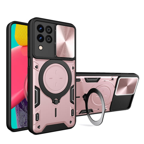 CD Texture Sliding Camshield Magnetic Holder Phone Case, For Samsung Galaxy A35 5G, For Samsung Galaxy S23 FE 5G, For Samsung Galaxy M53 5G, For Samsung Galaxy M33 5G, For Samsung Galaxy A32 4G, For Samsung Galaxy A72 4G / 5G                           ...