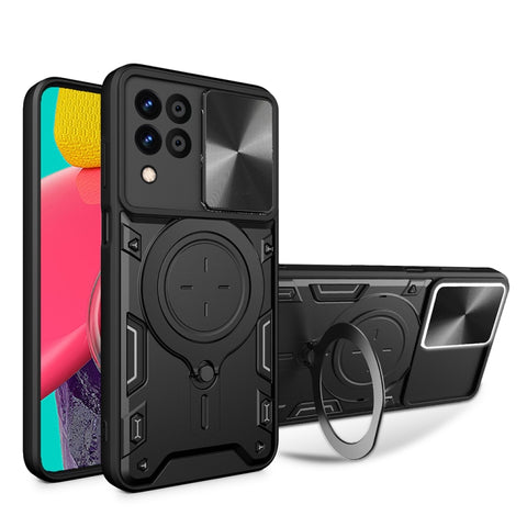 CD Texture Sliding Camshield Magnetic Holder Phone Case, For Samsung Galaxy A35 5G, For Samsung Galaxy S23 FE 5G, For Samsung Galaxy M53 5G, For Samsung Galaxy M33 5G, For Samsung Galaxy A32 4G, For Samsung Galaxy A72 4G / 5G                           ...
