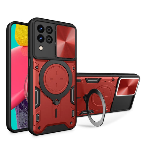 CD Texture Sliding Camshield Magnetic Holder Phone Case, For Samsung Galaxy A35 5G, For Samsung Galaxy S23 FE 5G, For Samsung Galaxy M53 5G, For Samsung Galaxy M33 5G, For Samsung Galaxy A32 4G, For Samsung Galaxy A72 4G / 5G                           ...